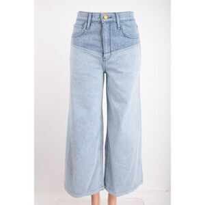 Triarchy Womens Jeans Denim Blue Two Tone Lone Ranger Wide Leg Sz 27 NWT